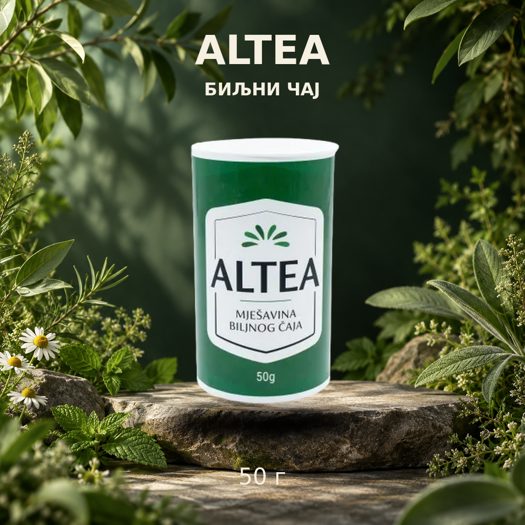 Altea биљни чај у зеленом паковању у природном окружењу